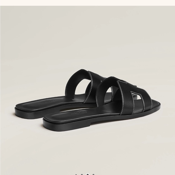 Hermes Black Oran Sandals - Picture 2 of 8